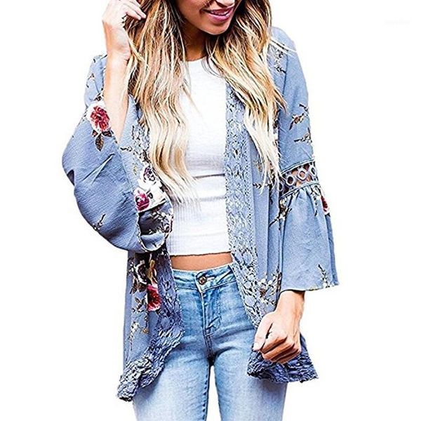 spring summer 3/4 flare sleeve crochet lace chiffon coat women floral print kimono ladies casual open front outwear 6q14991, White
spring summer 3/4 flare sleeve crochet lace chiffon coat women floral print kimono ladies casual open front outwear 6q14991, White