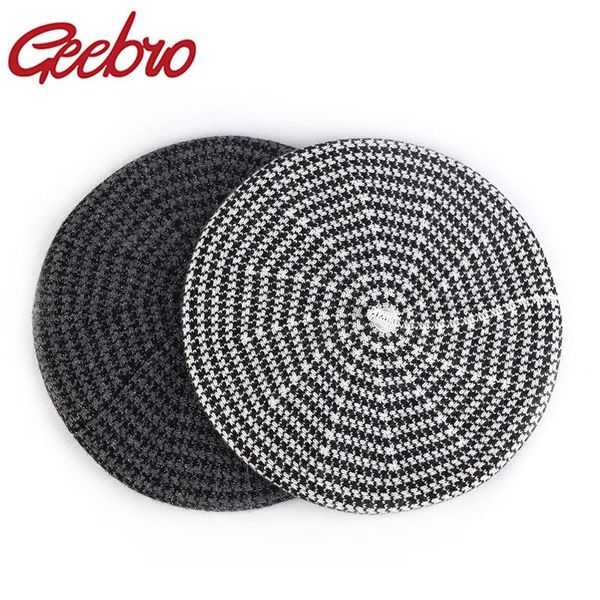 geebro fashion plaid thickened double layer beret hats women casual autumn winter knit cap winter french berets female caps, Blue;gray
geebro fashion plaid thickened double layer beret hats women casual autumn winter knit cap winter french berets female caps, Blue;gray