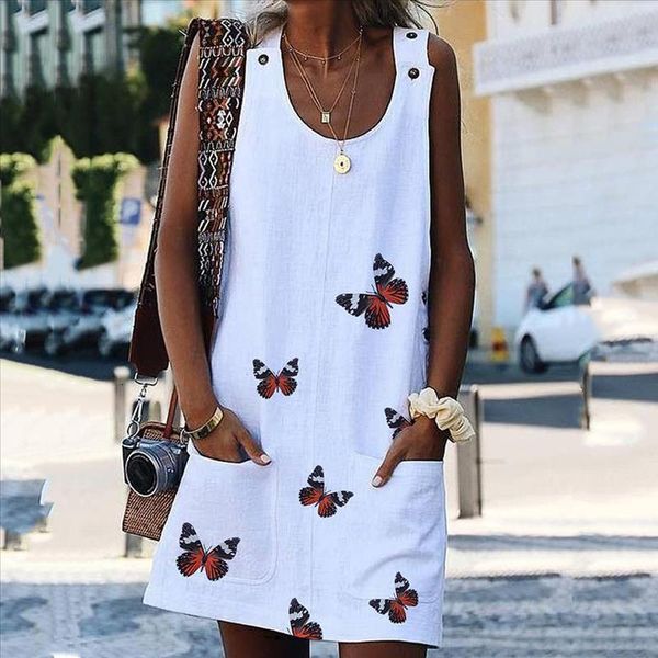 #z40 fashion beach style dress women o-neck sleeveless butterfly print tank dress cotton and linen mini dress with pocket, Black;gray
#z40 fashion beach style dress women o-neck sleeveless butterfly print tank dress cotton and linen mini dress with pocket, Black;gray