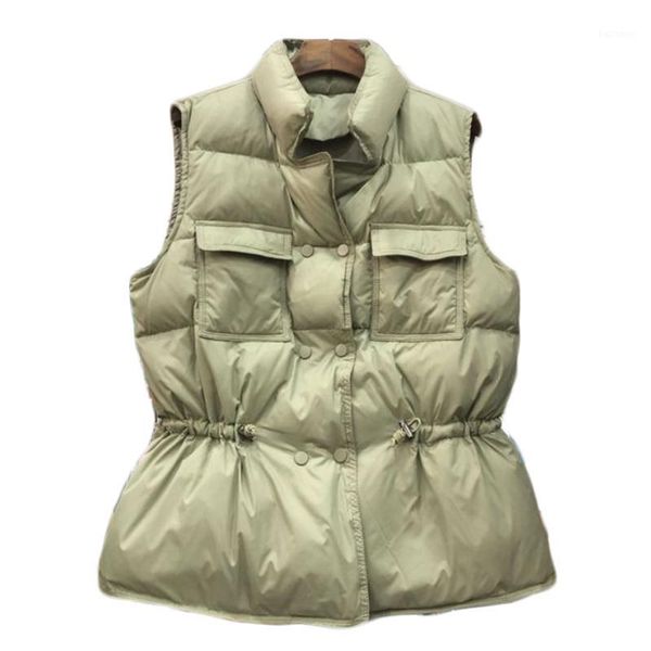stand collar white duck down vest winter drawstring waist down vest solid color plus size sleeveless waistcoats female1, Black
stand collar white duck down vest winter drawstring waist down vest solid color plus size sleeveless waistcoats female1, Black