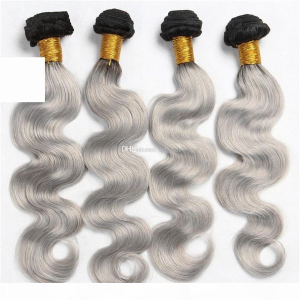 #1b grey two tone ombre hair bundles dark root body wave human hair weave ombre silver grey virgin hair weft extensions, Black
#1b grey two tone ombre hair bundles dark root body wave human hair weave ombre silver grey virgin hair weft extensions, Black