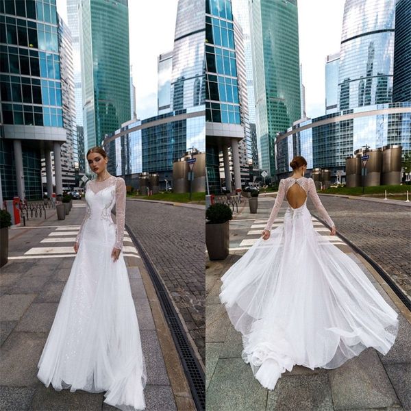 modern fashion mermaid wedding dress long sleeves glitter sequins beads lace bridal gown backless sweep train vestidos de novia, White
modern fashion mermaid wedding dress long sleeves glitter sequins beads lace bridal gown backless sweep train vestidos de novia, White