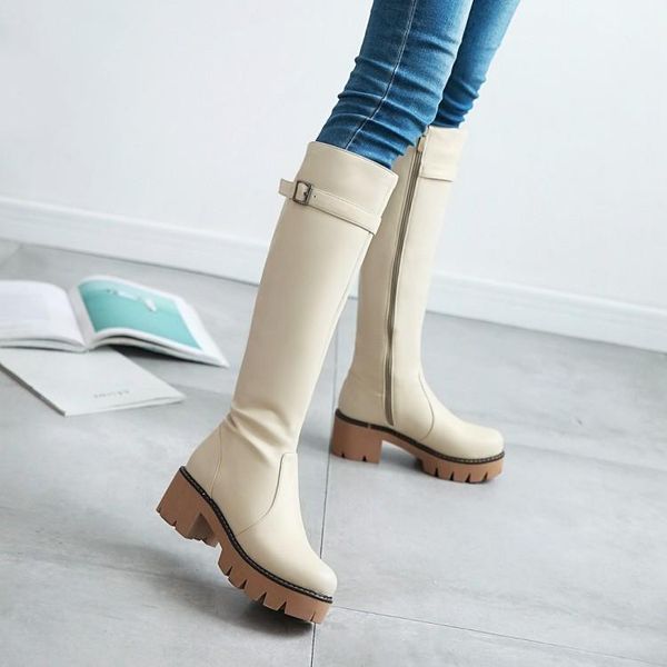 big size boots women woman winter boots women shoes botas buckle side zipper thick bottom round head, Black
big size boots women woman winter boots women shoes botas buckle side zipper thick bottom round head, Black