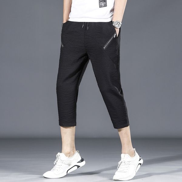 sym3j summer pantssilk casual pantsthin ice db4jj capris men's loose straight casual pants high elastic korean silk 7-point short pants, Blue
sym3j summer pantssilk casual pantsthin ice db4jj capris men's loose straight casual pants high elastic korean silk 7-point short pants, Blue