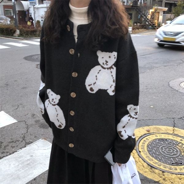 wxgg6 new loose korean net autumn cartoon coat white bear knitted cardigan black and versatile coat sweater sweater women's wear in red, White;black
wxgg6 new loose korean net autumn cartoon coat white bear knitted cardigan black and versatile coat sweater sweater women's wear in red, White;black
