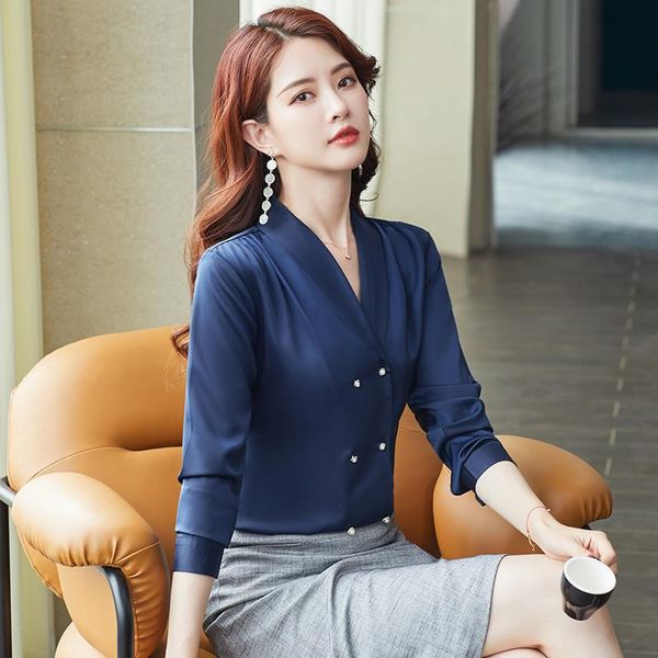 ladies blouse long sleeve black and white formal shirt stretch satin for women business office wear
ladies blouse long sleeve black and white formal shirt stretch satin for women business office wear