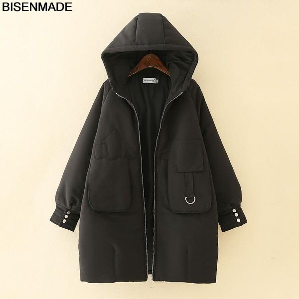 bisenmade oversize women's parkas winter warm 2021 new style loose cuffs buttons mid-length hooded down cotton coat jacket, Black
bisenmade oversize women's parkas winter warm 2021 new style loose cuffs buttons mid-length hooded down cotton coat jacket, Black