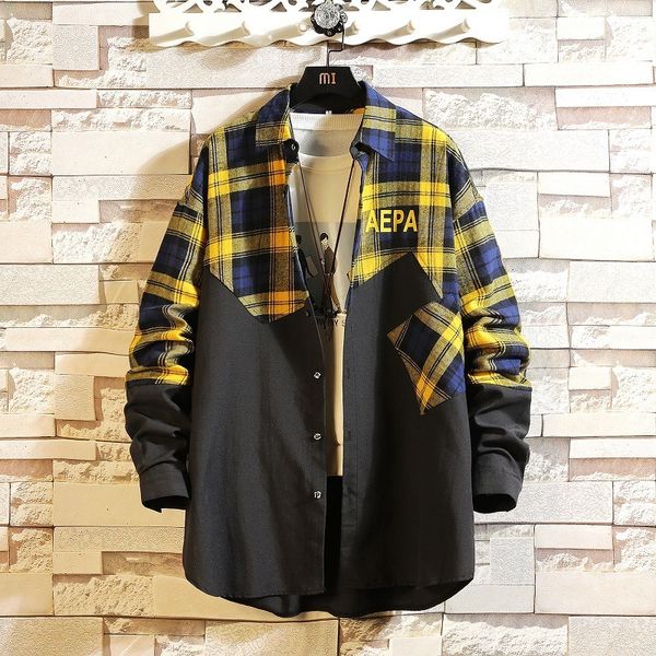 2021 new casual spring autumn plaid shirt men long sleeve japan style streetwear plus size m-5xl clothes v3dv, White;black
2021 new casual spring autumn plaid shirt men long sleeve japan style streetwear plus size m-5xl clothes v3dv, White;black