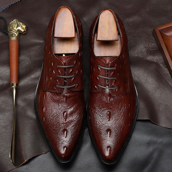New Luxury Man Formal Dress Shoes Genuine Leather Laces Derby Wedding Oxfords Pointed Toe Men's Alligator Pattern Flats DX147, Black
New Luxury Man Formal Dress Shoes Genuine Leather Laces Derby Wedding Oxfords Pointed Toe Men's Alligator Pattern Flats DX147, Black