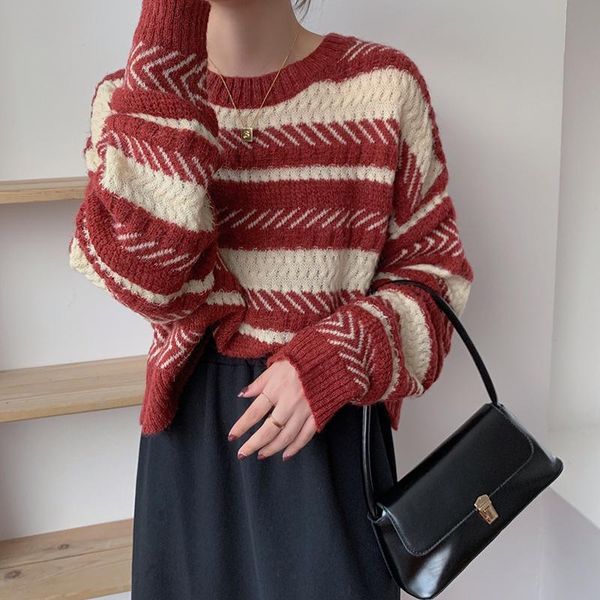 aibeautyer winter harajuku christmas pullover casual streetwear knit o neck jumpers striped knitted women sweater, White;black
aibeautyer winter harajuku christmas pullover casual streetwear knit o neck jumpers striped knitted women sweater, White;black