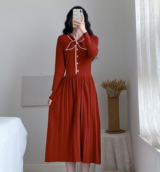 casual dresses autumn and winter women knitting tie bow pleated full sleeve sweater vestidos single-breasted buttons long dresses1, Black;gray
casual dresses autumn and winter women knitting tie bow pleated full sleeve sweater vestidos single-breasted buttons long dresses1, Black;gray