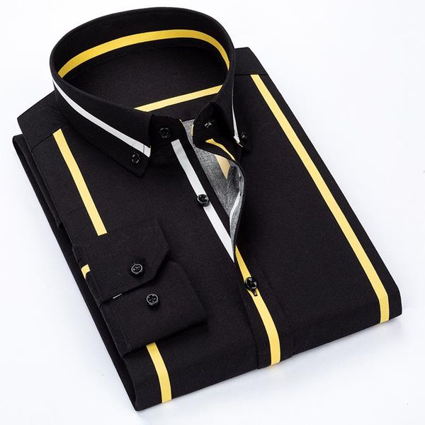 quality luxury spring striped casual mens long sleeved shirts soft comfortable men dress slim fit social formal shirts, White;black
quality luxury spring striped casual mens long sleeved shirts soft comfortable men dress slim fit social formal shirts, White;black