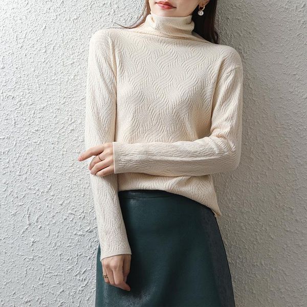 autumn and winter women's new turtleneck padded pullover slim-fit elastic heap collar knit low waist jersey sweater women, White;black
autumn and winter women's new turtleneck padded pullover slim-fit elastic heap collar knit low waist jersey sweater women, White;black