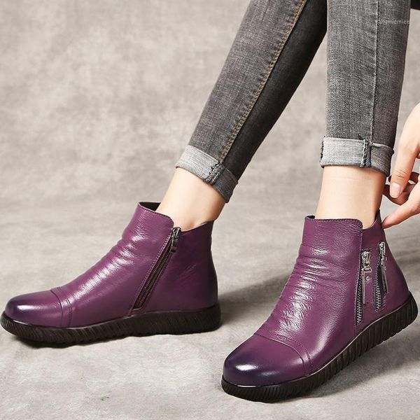 genuine leather short boots flat plus velvet soft winter boots for women comfortable women zipper casual rubber sole1, Black
genuine leather short boots flat plus velvet soft winter boots for women comfortable women zipper casual rubber sole1, Black