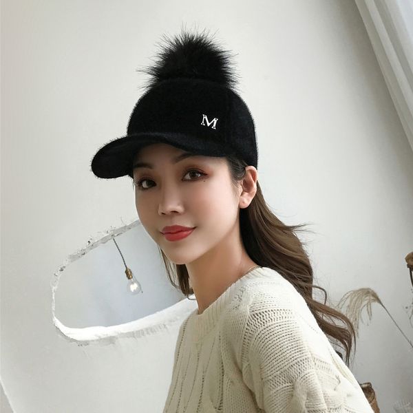 autumn and winter ladies baseball cap plush warmth curved edge cap fashion street big fur ball hat gd895, Blue;gray
autumn and winter ladies baseball cap plush warmth curved edge cap fashion street big fur ball hat gd895, Blue;gray