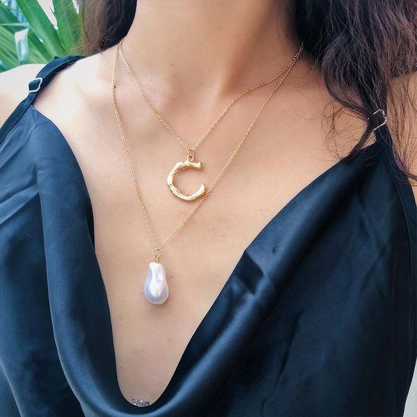 women's long irregular pearl necklaces 2 layers pendant necklaces for woman c type boho jewelry gold silver color accessories
women's long irregular pearl necklaces 2 layers pendant necklaces for woman c type boho jewelry gold silver color accessories