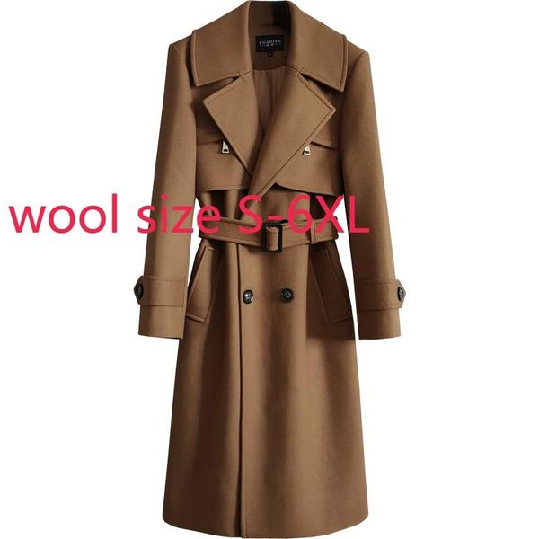 men's wool & blends fashion woolen coat long winter luxury extra men casual double breasted thick coats plus size s- 5xl 6xl, Black
men's wool & blends fashion woolen coat long winter luxury extra men casual double breasted thick coats plus size s- 5xl 6xl, Black