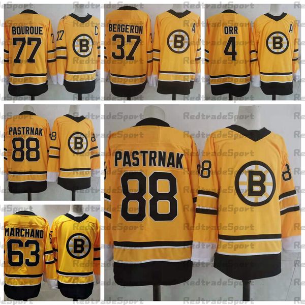 2021 reverse retro yellow boston bruins 88 david pastrnak 63 brad marchand 37 patrice bergeron 4 bobby orr 77 ray bourque hockey jersey, Black;red
2021 reverse retro yellow boston bruins 88 david pastrnak 63 brad marchand 37 patrice bergeron 4 bobby orr 77 ray bourque hockey jersey, Black;red