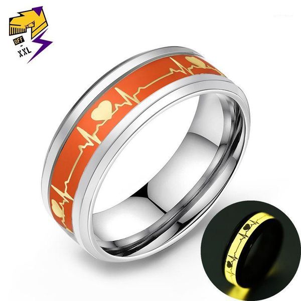 wedding rings glowing luminous heart electrocardiogram stainless steel glow in the dark wave love ring female male aneis jewelry1, Slivery;golden
wedding rings glowing luminous heart electrocardiogram stainless steel glow in the dark wave love ring female male aneis jewelry1, Slivery;golden