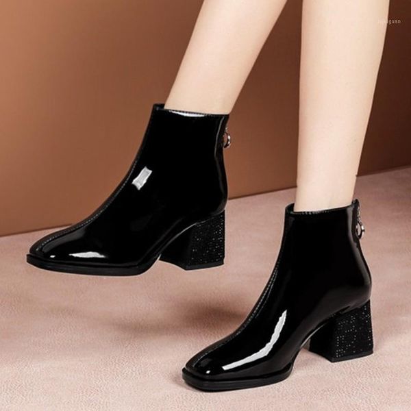 solid ankle boots for women casual block heels waterproof boots women patent leather black women's ankle short shoes1
solid ankle boots for women casual block heels waterproof boots women patent leather black women's ankle short shoes1