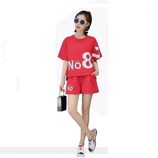 casual sportswear suit woman cloth summer 2020 new korean fashion printing loose short-sleeved shorts running two piece set1, White
casual sportswear suit woman cloth summer 2020 new korean fashion printing loose short-sleeved shorts running two piece set1, White