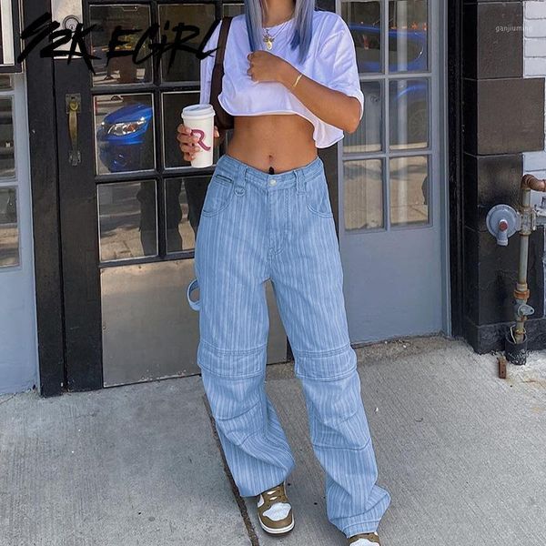 y2k egirl hip hop style wide leg with big pockets straight jeans 90s fashion loosed striped high waist jeans streetwear autumn1, Blue
y2k egirl hip hop style wide leg with big pockets straight jeans 90s fashion loosed striped high waist jeans streetwear autumn1, Blue