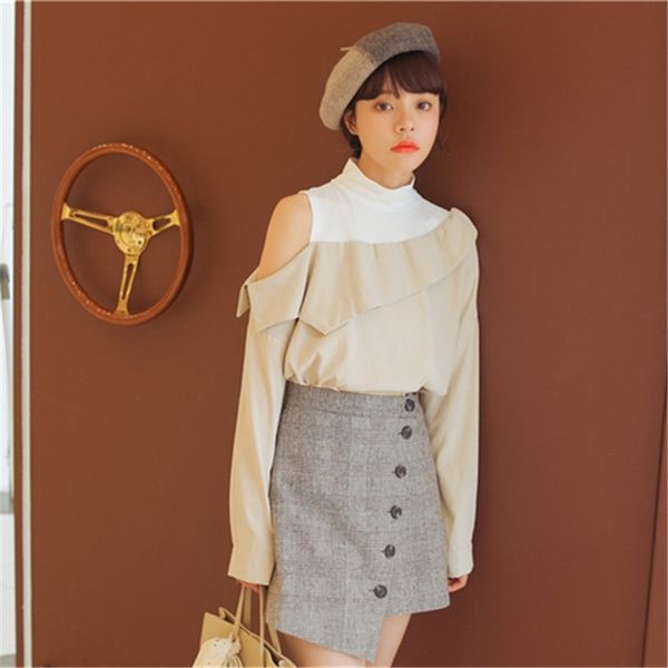 qlfag sexyshoulder autumn elegant contrast color 2020 coatstand collar loose new stitching long sleeve women's clothing hxvks, White
qlfag sexyshoulder autumn elegant contrast color 2020 coatstand collar loose new stitching long sleeve women's clothing hxvks, White