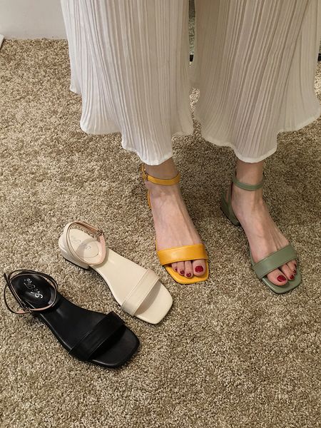 women's shoes thick heels sandals spring 2020 new open toe word roman shoes mid heels, Black
women's shoes thick heels sandals spring 2020 new open toe word roman shoes mid heels, Black