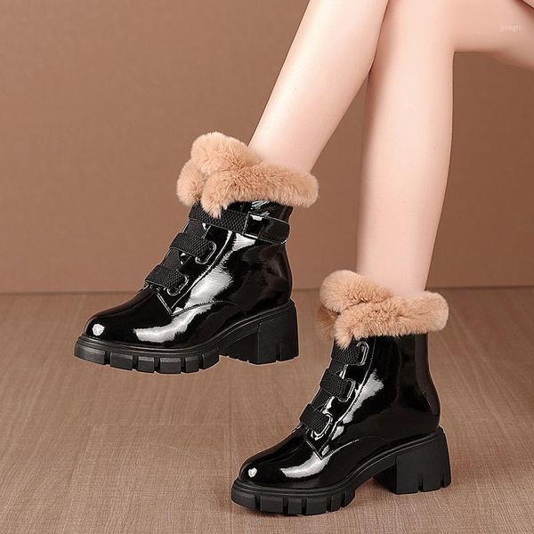 ankle boots for women natural cow patent leather black 6cm high heel boots for winter warm plush shoes women botines mujer 20211
ankle boots for women natural cow patent leather black 6cm high heel boots for winter warm plush shoes women botines mujer 20211