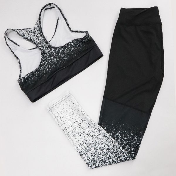women fitness yoga set sleeveless high waist pants sportswear gradient print leggings & bra ombre stretchy running gym suits c0122, Gray
women fitness yoga set sleeveless high waist pants sportswear gradient print leggings & bra ombre stretchy running gym suits c0122, Gray
