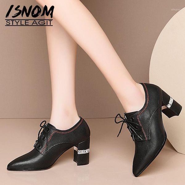 dress shoes isnom thick high heels woman genuine leather pumps lace up crystal heel women ladies pointed toe casual1, Black
dress shoes isnom thick high heels woman genuine leather pumps lace up crystal heel women ladies pointed toe casual1, Black