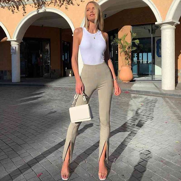 autumn slim womens pants solid color high waist long pants fit legging zipper slit casual matching trousers, Black;white
autumn slim womens pants solid color high waist long pants fit legging zipper slit casual matching trousers, Black;white