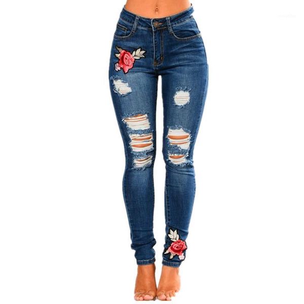 women stretch high waist skinny embroidery jeans ripped 2020 women floral holes denim pants trousers pencil jeans1, Blue
women stretch high waist skinny embroidery jeans ripped 2020 women floral holes denim pants trousers pencil jeans1, Blue