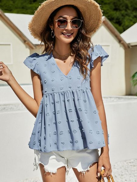 swiss dot peplum 79m6#, White
swiss dot peplum 79m6#, White