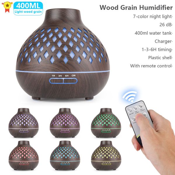 400ml electric aroma air diffuser wood grain ultrasonic air humidifier cool mist maker with 7 colors lights for home with plug
400ml electric aroma air diffuser wood grain ultrasonic air humidifier cool mist maker with 7 colors lights for home with plug