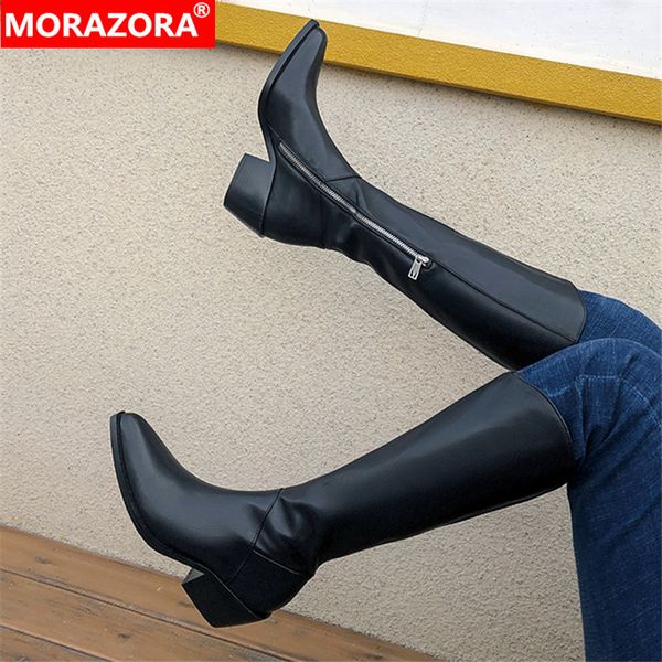 morazora 2020 big size 33-43 winter women boots genuine leather boots thick high heels pointed toe black color ladies shoes 1026
morazora 2020 big size 33-43 winter women boots genuine leather boots thick high heels pointed toe black color ladies shoes 1026