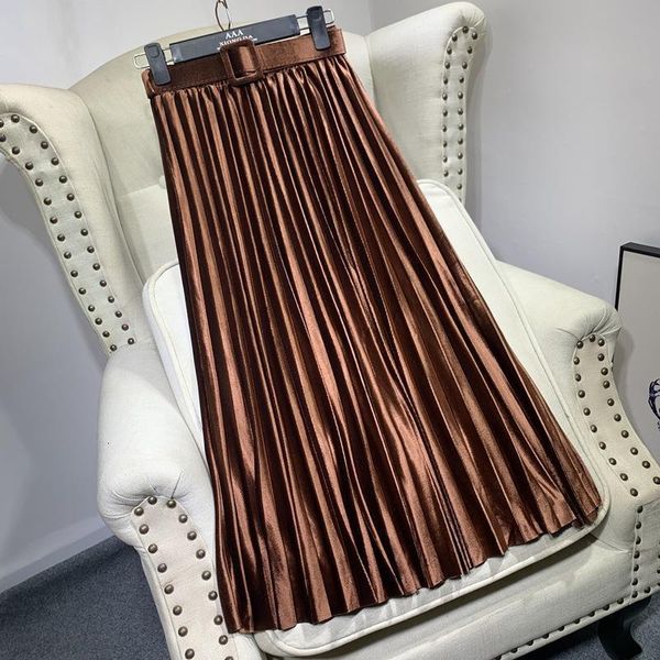 autumn winter skirt womens gold velvet pleated skirt with belt pearl shiny midi long skirt high waist casual a line lady, Black
autumn winter skirt womens gold velvet pleated skirt with belt pearl shiny midi long skirt high waist casual a line lady, Black