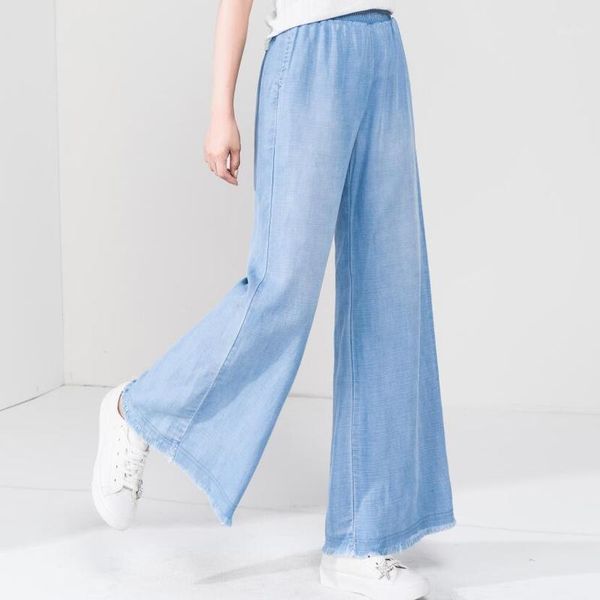 2020 women's pants summer new elastic waist high waist jeans women's big toe burr wide leg pants g87051, Blue
2020 women's pants summer new elastic waist high waist jeans women's big toe burr wide leg pants g87051, Blue