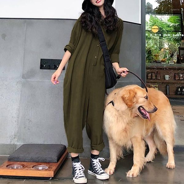 vonda plus size wide leg pants 2020 jumpsuits women romper casual loose lapel neck button long sleeve solid baggy overalls1, Black;white 
vonda plus size wide leg pants 2020 jumpsuits women romper casual loose lapel neck button long sleeve solid baggy overalls1, Black;white