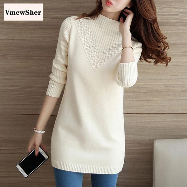 vmewsher new winter mock neck women sweater long female loose solid pullover autumn warm ladies elegant knit jumper 20201, White;black
vmewsher new winter mock neck women sweater long female loose solid pullover autumn warm ladies elegant knit jumper 20201, White;black