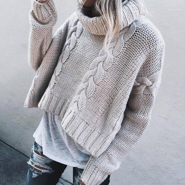 women winter warm turtleneck chunky knitted sweater thick knit pullover jumper1, White;black
women winter warm turtleneck chunky knitted sweater thick knit pullover jumper1, White;black