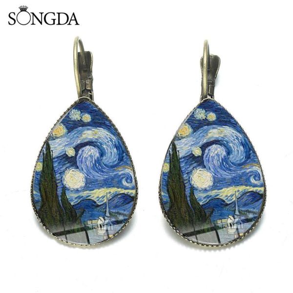 classic gogh the starry night teardrop earrings gustav klimt mother love baby painting glass dome water drop earrings, Silver
classic gogh the starry night teardrop earrings gustav klimt mother love baby painting glass dome water drop earrings, Silver