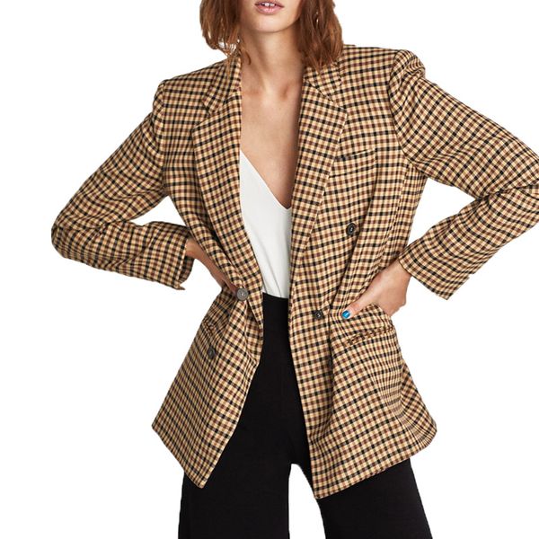 2019 spring jacket women casual plaid coat khaki womens clothing long sleeve coat women t200319, Black;brown
2019 spring jacket women casual plaid coat khaki womens clothing long sleeve coat women t200319, Black;brown