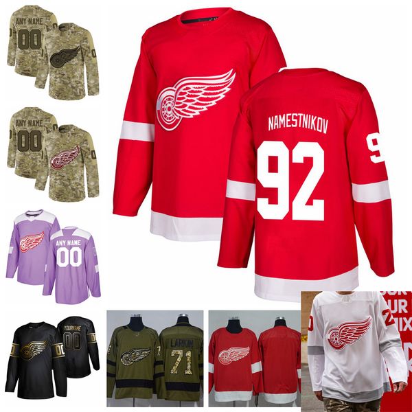 2021 reverse retro custom 92 vladislav namestnikov detroit red wings jerseys golden edition camo veterans day fights cancer hockey jerseys, Black;red
2021 reverse retro custom 92 vladislav namestnikov detroit red wings jerseys golden edition camo veterans day fights cancer hockey jerseys, Black;red