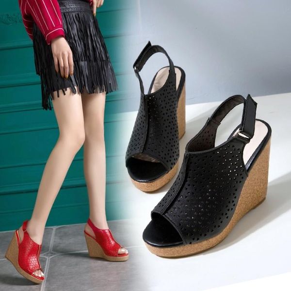 fashion wedge women sandals summer platform high heels sandal luxury peep toe hollow out party wedding evening shoe woman, Black
fashion wedge women sandals summer platform high heels sandal luxury peep toe hollow out party wedding evening shoe woman, Black