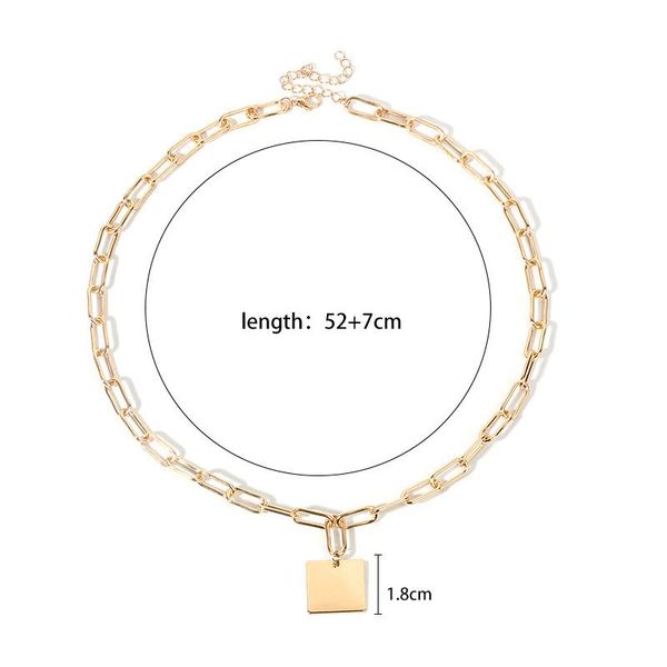 thick chain necklace fashion simple square pendant necklaces hip hop women men jewelry, Silver
thick chain necklace fashion simple square pendant necklaces hip hop women men jewelry, Silver
