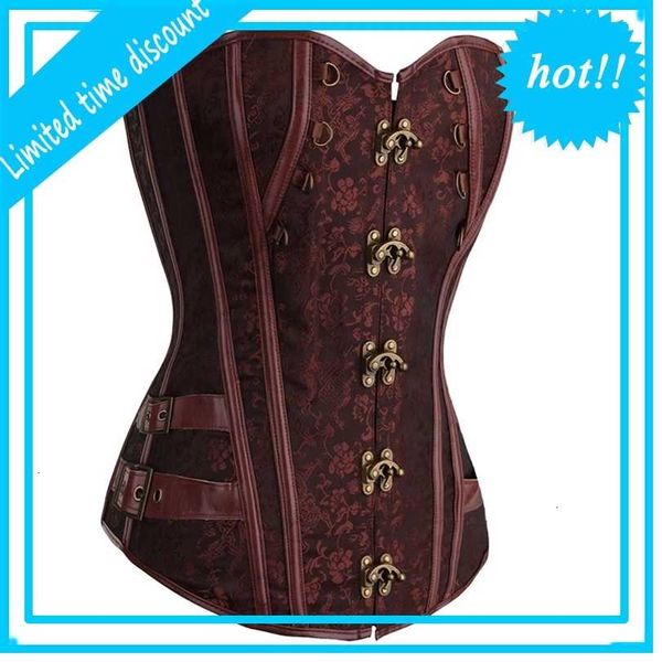 wholesale corsets waist trainer brocade steampunk jacquard faux leather studded overbust brown corset bustier with s 6xl 916, Black;white
wholesale corsets waist trainer brocade steampunk jacquard faux leather studded overbust brown corset bustier with s 6xl 916, Black;white