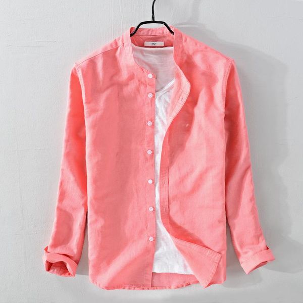 men's casual shirts 2021 arrival suehaiwe's brand italy solid shirt men long sleeve stand collar pink male cotton and linen mens, White;black
men's casual shirts 2021 arrival suehaiwe's brand italy solid shirt men long sleeve stand collar pink male cotton and linen mens, White;black