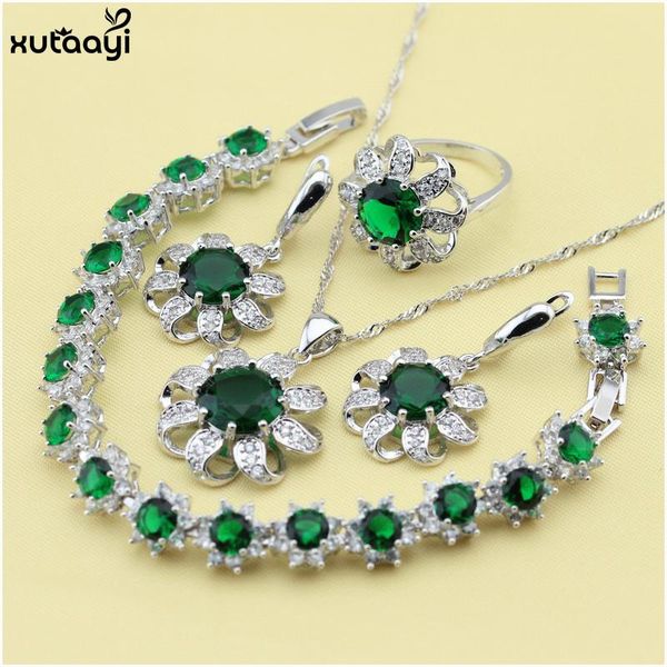 xutaayi silver color jewelry sets for women green imitated emerald glittering necklace/rings/earrings/bracelet gift
xutaayi silver color jewelry sets for women green imitated emerald glittering necklace/rings/earrings/bracelet gift