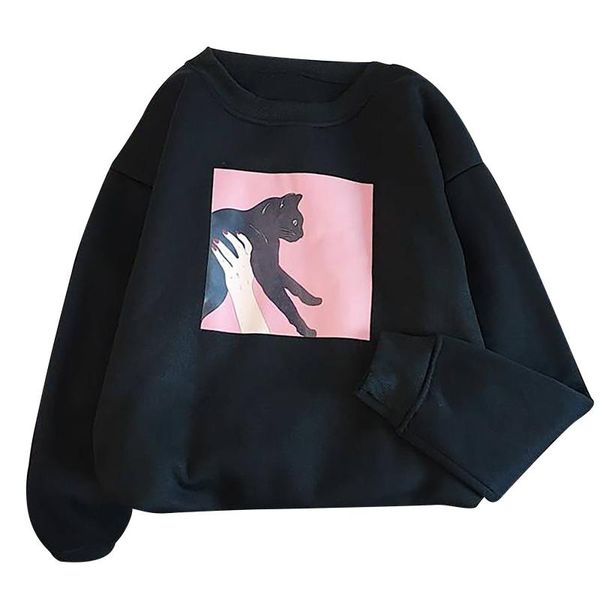women's hoodies & sweatshirts round neck hoodie printing sweatshirt plus size pullover long sleeved casual style female loose oversize, Black
women's hoodies & sweatshirts round neck hoodie printing sweatshirt plus size pullover long sleeved casual style female loose oversize, Black